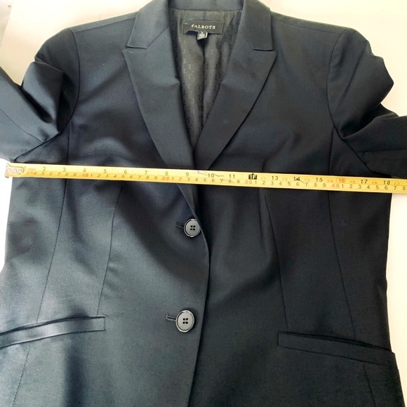 Talbots brand black fine wool classic & chique blazer & pants 2 Pc suit US 8 - Picture 8 of 16